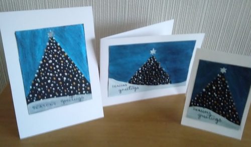 Lynne, Christmas cards 3, mixed media.